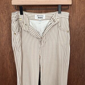 Size 25 Reformation Beige and White Striped Jeans